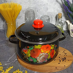 Кастрюля конич. 5,5 л. черн. Жостово 1с47я