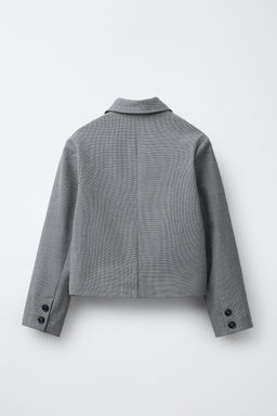 HERRINGBONE CROPPED BLAZER