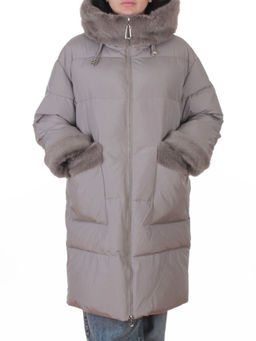 6093 GRAY Куртка зимняя женская оверсайз (200 гр. холлофайбер)