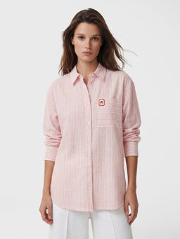 ?izgili Oversize Poplin Kad?n G?mlek Tunik