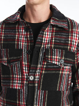 Regular Fit Uzun Kollu Ekose Erkek G?mlek Ceket