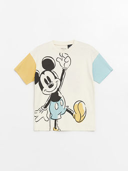 Bisiklet Yaka K?sa Kollu Mickey Mouse Bask?l? Erkek Bebek Ti??rt - Waikiki фото 3