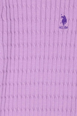 Базовый свитер сиреневого цвета для девочки Неожиданная скидка в корзине - U.s. polo assn фото 3