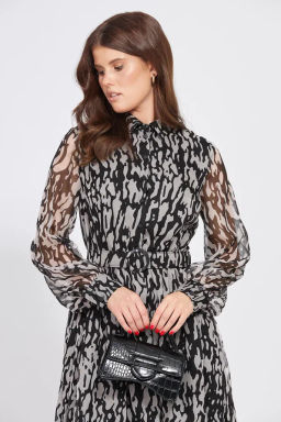 Платье 2461 бежевый/ черный - Eola фото 4