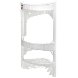 Полка для ванной угловая пластмассовая 12х27х62см, 3-х ярусная, с крючками, белый (Россия)