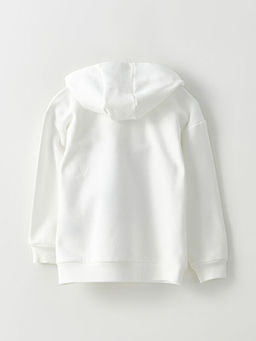 Kap??onlu Bask?l? Uzun Kollu K?z ?ocuk Sweatshirt - Waikiki фото 3