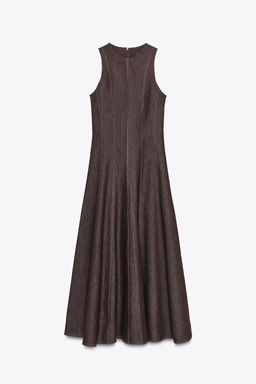CONTRAST TOPSTITCHING MIDI DRESS - Zara фото 5