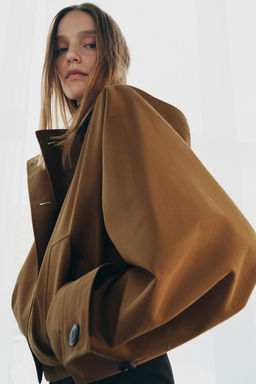 TRENCH CORTO WATER REPELLENT ZW COLLECTION / Tostado - Zara фото 4