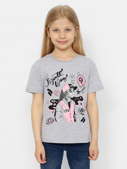 CRB wear/CSJG 63583-11-378 Футболка для девочки,светло-серый меланж/Ex.Cherubino