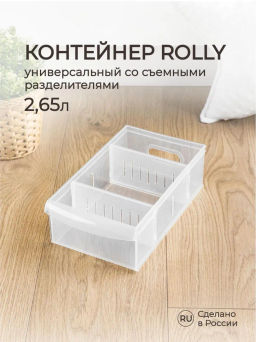 КОНТЕЙНЕР УНИВЕРСАЛЬНЫЙ ROLLY, 2,65Л, 150*266*87 ММ (Бесцветный)