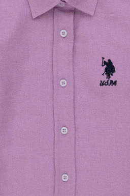 Сиреневая рубашка с длинным рукавом для девочки Неожиданная скидка в корзине