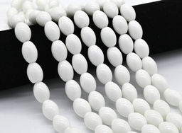 Бусины из агата белого имитация бочонок 13*18мм, 39см, 22 бусины Радуга камня