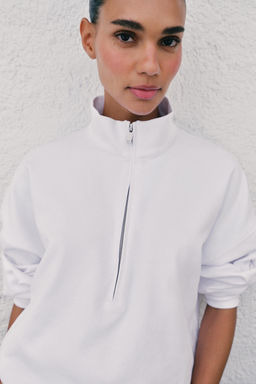 SUDADERA OVERSIZE CREMALLERA / Blanco - Zara фото 2