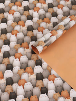 Цена за 10 шт. Бумага упаковочная глянцевая двухсторонняя «Коты», 70 × 100 см