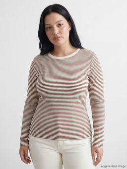 Боди Bisiklet Yaka Cizgili Kadin Body