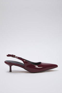 Trendyol Shoes Siyah Rugan Sivri Burun Kitten Topuklu Kad?n Klasik Topuklu Ayakkab? TAKSS25TO00005