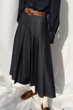 Falda denim tableada - H&m фото 2