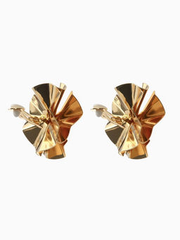 Клипсы Тренд объёмный цветок, цвет золото