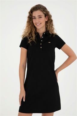Женское черное трикотажное платье Неожиданная скидка в корзине - U.s. polo assn фото 3