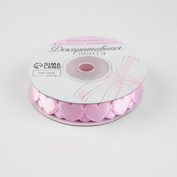 Цена за 2 шт. Лента фигурная Сердечки, 16 мм, 9 0,5 м, цвет розовый - Арт узор фото 2
