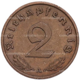 Монета 2 рейхспфеннига 1940 года A Германия