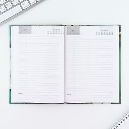 Ежедневник в твердой обложке А5, 80 листов Зеленый мрамор - Artfox фото 3