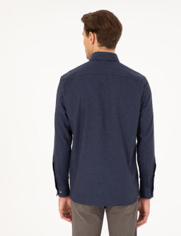 Lacivert Regular Fit Uzun Kollu G_mlek