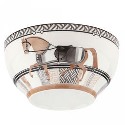 Конь Салатник фарфоровый 820мл, д15,2см, h7,9см, с деколью, отводка, молочный, Символ 2026 года (Китай) - Домашняя мода фото 4