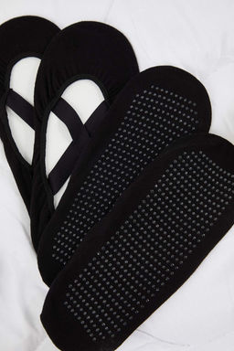 Siyah 2li Pamuklu Kayd?rmaz Yoga/Pilates Orme Corap THMAW26CO00018 - Trendyolmilla фото 3