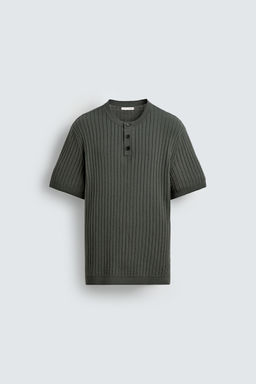 CAMISETA PUNTO CANAL? CUELLO PANADERO / Khaki - Zara фото 8