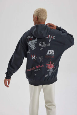 DeFactoFit Толстовка оверсайз с капюшоном NBA Chicago Bulls  фото 6
