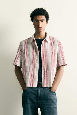 CAMISA BOXY FIT RAYAS / Rosa - Zara фото 2