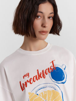 Футболка женская белая с принтом my breakfast time - Mark formelle фото 5