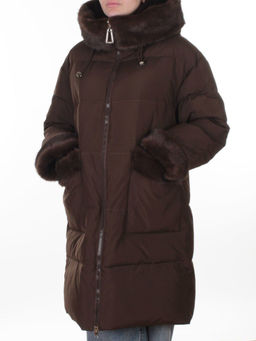 6093 BROWN (COFFEE) Куртка зимняя женская оверсайз (200 гр. холлофайбер)