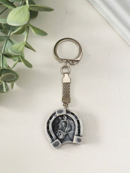 Брелок "Подкова с головой лошади" 3 см