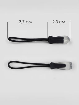 Цена за 2 шт. Пуллер для молнии, 2.3 см, 6×0.7 см, 10 шт., чёрный, прозрачный