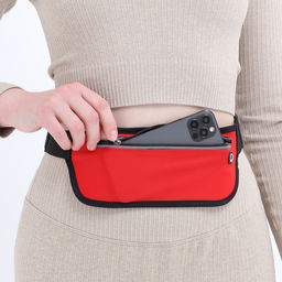 Сумка поясная на молнии, светоотражающие элементы, цвет красный - Simaland фото 7