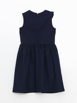 Bisiklet Yaka Fiyonk Detayl? K?z ?ocuk Elbise