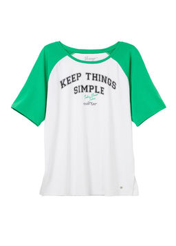 Блузка, бело-зеленая - Sheego фото 2