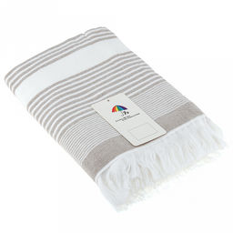 Полотенце махровое "Полосатый рейс" 50х90см, хлопок 100%, с бахромой, оливковый (Китай)