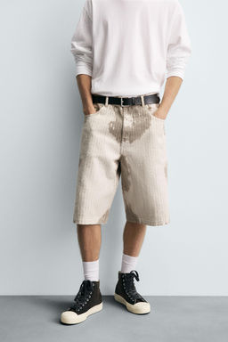 TEXTURED STRIPE BERMUDA SHORTS - Zara фото 2