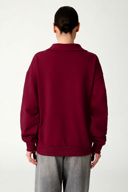 Арт. 1-5137 Свитшот женский полузамок 44-50 (4 шт) Цвет:бордовый - Калинка фото 5