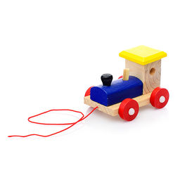 Каталка D0084 "Паровозик" с конструктором в пакете