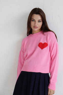 Джемпер Сердце розовый из хлопка - Martichelli фото 2