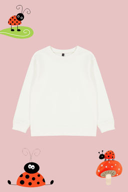 Pembe-Ekru K?z Cocuk Mevsimlik-Ince Bisiklet Yaka 2li Basic Orme Sweatshirt TKDAW25SW00000 - Trendyolmilla фото 13