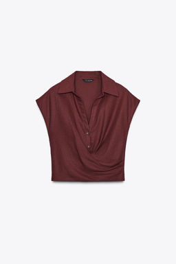 CROSSOVER LINEN BLEND TOP - Zara фото 3