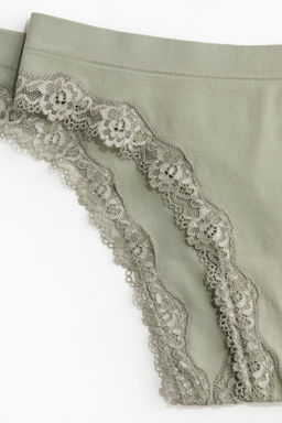 Pack 2 bragas thong con ribete de encaje Seamless - H&m фото 4