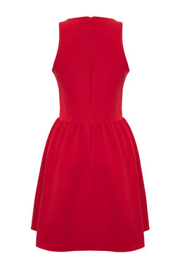 Trendyolmilla K?rm?z? Dugme Detayl? Mini Dokuma Elbise TWOSS25EL00802 фото 6