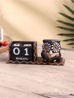 Вечный календарь настольный Сова, 22711 см, дерево