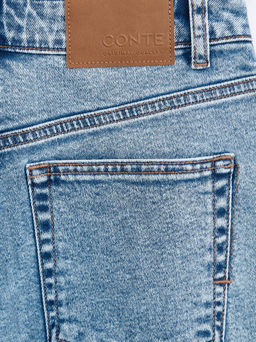 CONTE CON-637 Широкие джинсы wide leg с необработанным краем light blue